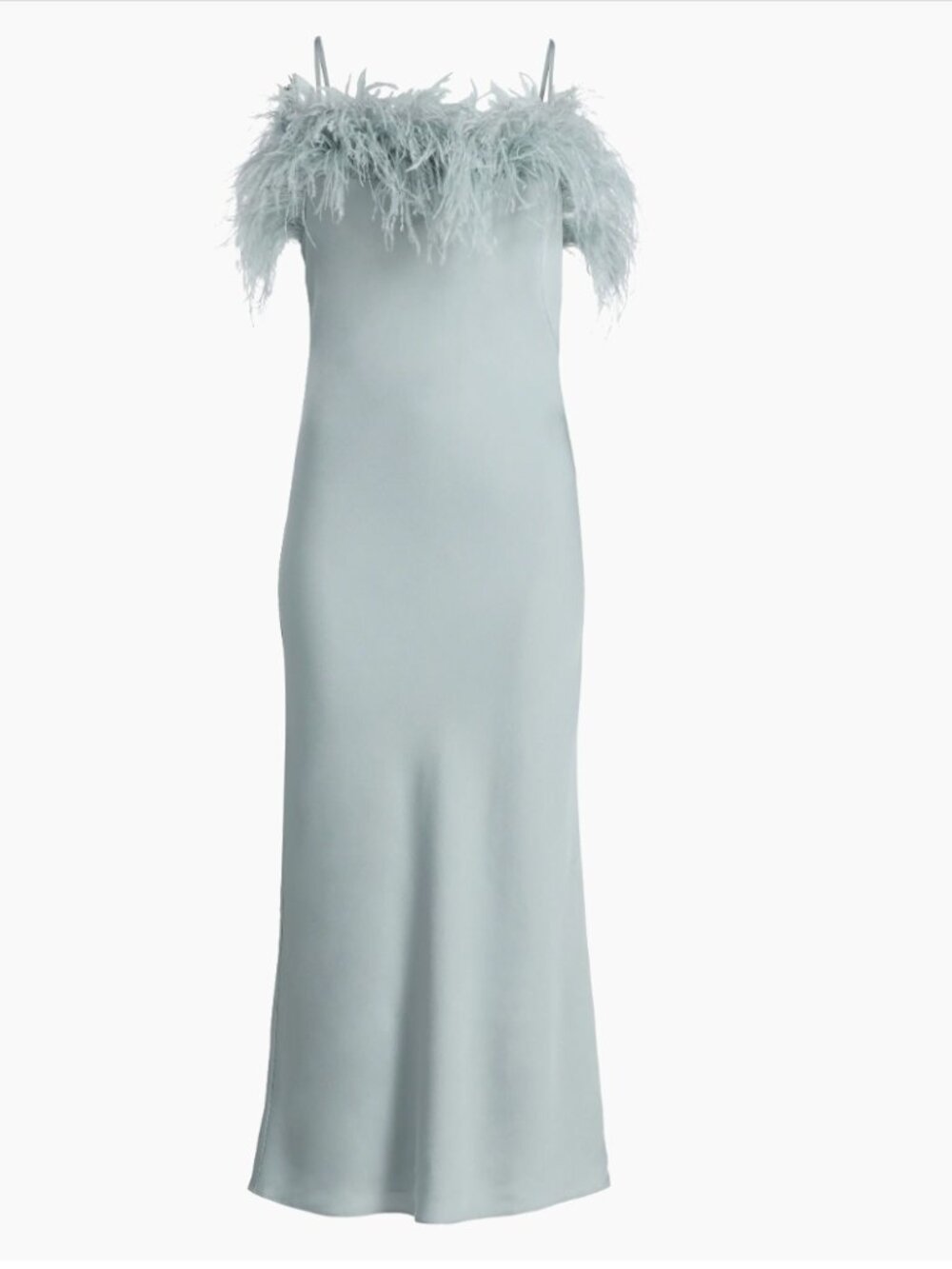 A.L.C. Odette Feathered Crepe Midi-Dress in Slate Blue